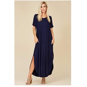 V neck maxi dress
